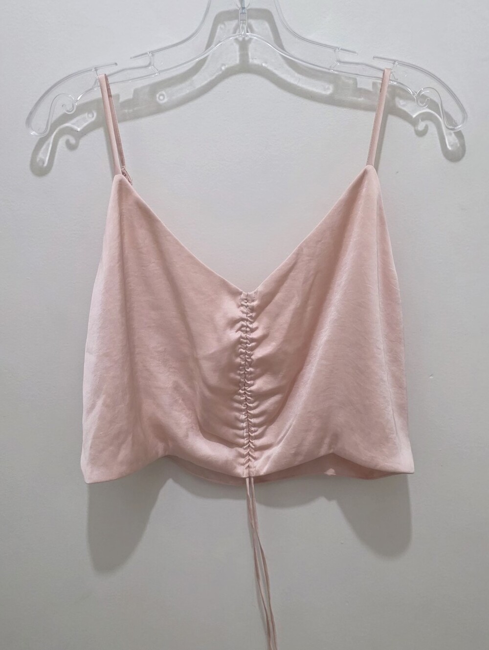 Aritzia (Wilfred) Blush Pink Satin Ruched Top Size M